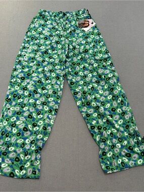 Women’s Diane Von Furstenberg DVF Target Green Print Cargo Pants Small